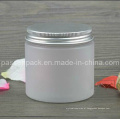 Frosted cosméticos creme Pet Jar com tampa de alumínio prata